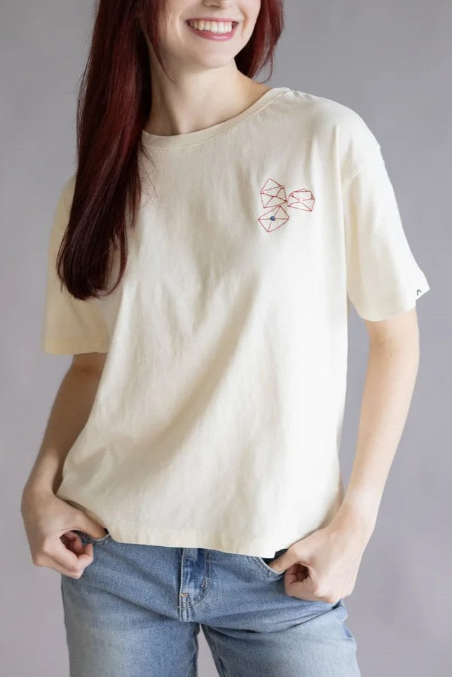 Boxy Crew Tee for Women in Antique White