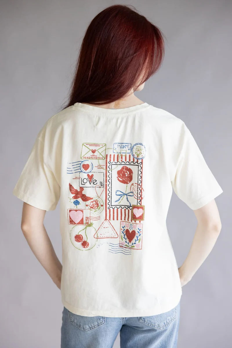 Boxy Crew Tee for Women in Antique White